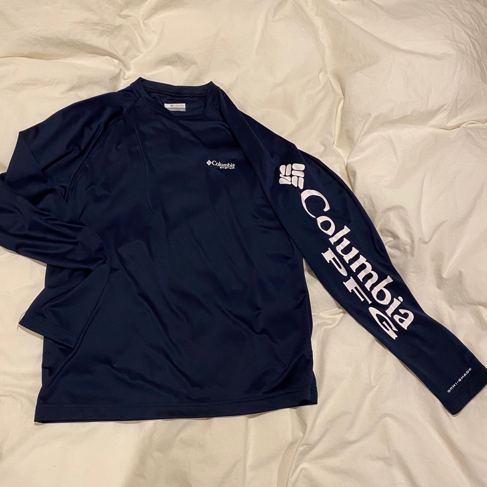 Columbia polyester navy blue long sleeve